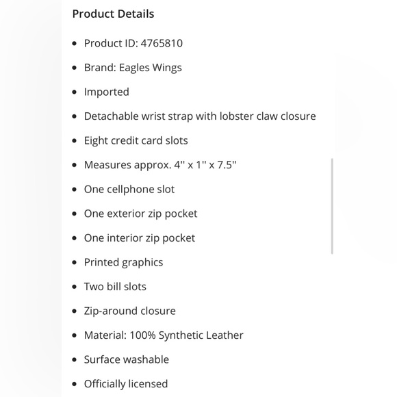 Virginia Tech Hokies Women's Zip-Around Wristlet Wallet - Picture 6 of 6